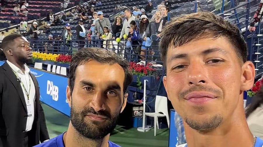 <div class="paragraphs"><p>India's Yuki Bhambri with his Australian partner Alexei Popyrin after winning the Dubai Tennis Championships.</p></div>