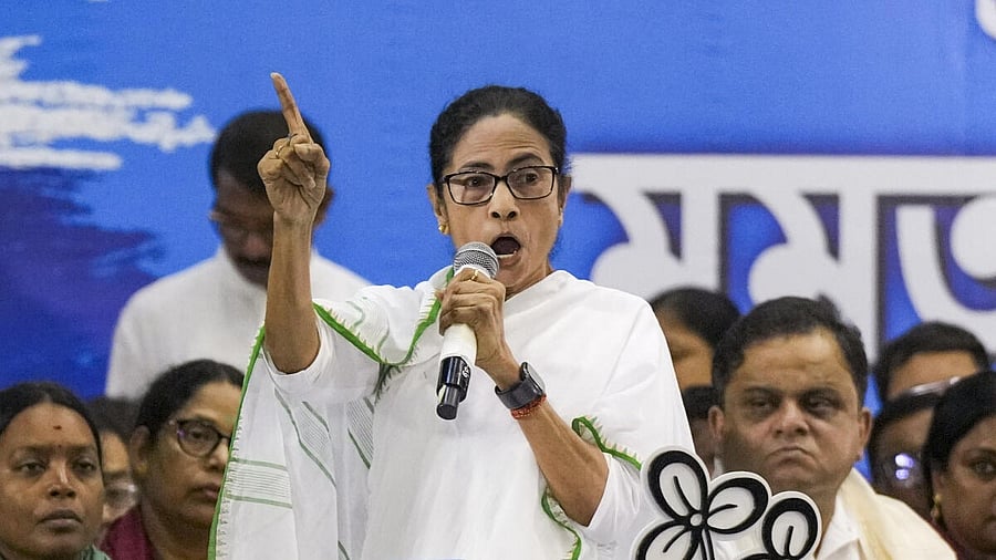 <div class="paragraphs"><p>West Bengal Chief Minister and TMC chief Mamata Banerjee addresses the party workers’ meeting at Netaji Indoor Stadium, in Kolkata, West Bengal, Thursday, Feb. 27, 2025.</p></div>