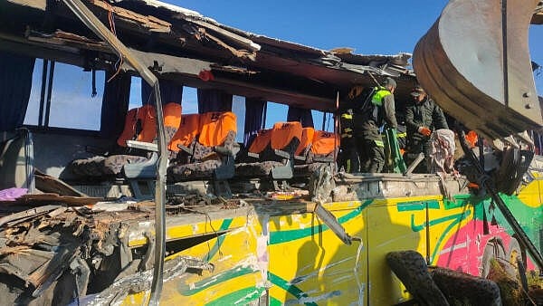 <div class="paragraphs"><p>A damged bus is pictured after a fatal bus accident on the road to Uyuni, in Potosi, Bolivia March 1, 2025.</p></div>