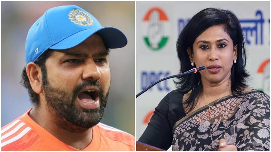 <div class="paragraphs"><p>(From L to R) Indian cricket captain Rohit Sharma; Congress spokesperson Shama Mohamed</p></div>