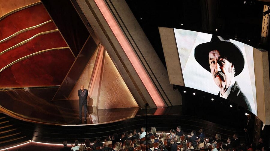 <div class="paragraphs"><p>Morgan Freeman speaks about the late Gene Hackman during the Oscars show at the 97th Academy Awards in Hollywood, Los Angeles</p></div>