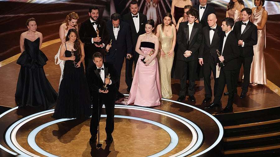 <div class="paragraphs"><p>Director Sean Baker, producers Alex Coco and Samantha Quan and cast and crew members win the Oscar for Best Picture for 'Anora' during the Oscars show at the 97th Academy Awards in Hollywood, Los Angeles</p></div>