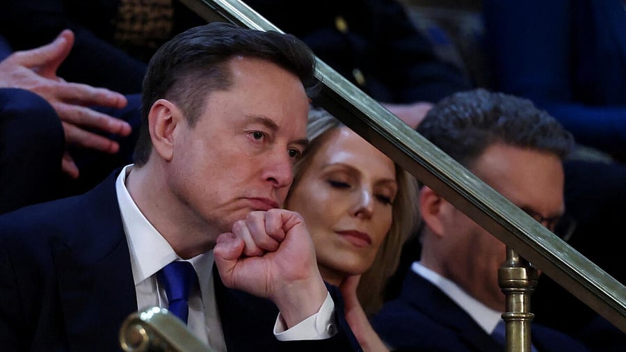 <div class="paragraphs"><p>Elon Musk attends U.S. President Donald Trump's speech to a joint session of Congress, in the House Chamber of the U.S. Capitol in Washington, D.C. </p></div>