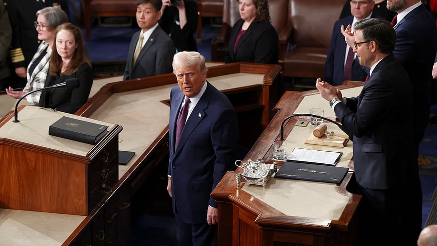 <div class="paragraphs"><p>US President Donald Trump at a joint session of Congress, in the House Chamber of the US</p></div>