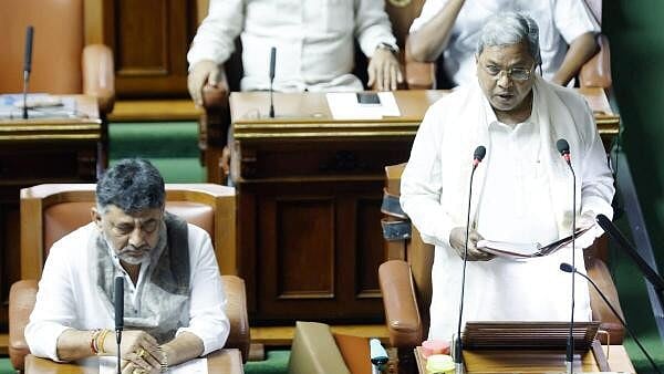 <div class="paragraphs"><p>Karnataka Chief Minister Siddaramaiah presents the state Budget 2025-26, in Bengaluru on Friday.</p></div>