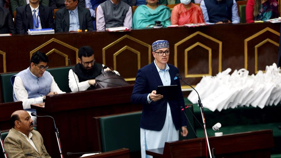 <div class="paragraphs"><p>Jammu and Kashmir Chief Minister Omar Abdullah presents the state Budget 2025-26, in Jammu, Friday, March 7, 2025.</p></div>