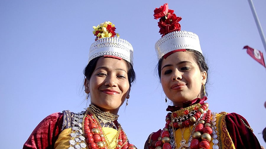 <div class="paragraphs"><p>Khasi women in their traditional attire.</p></div>