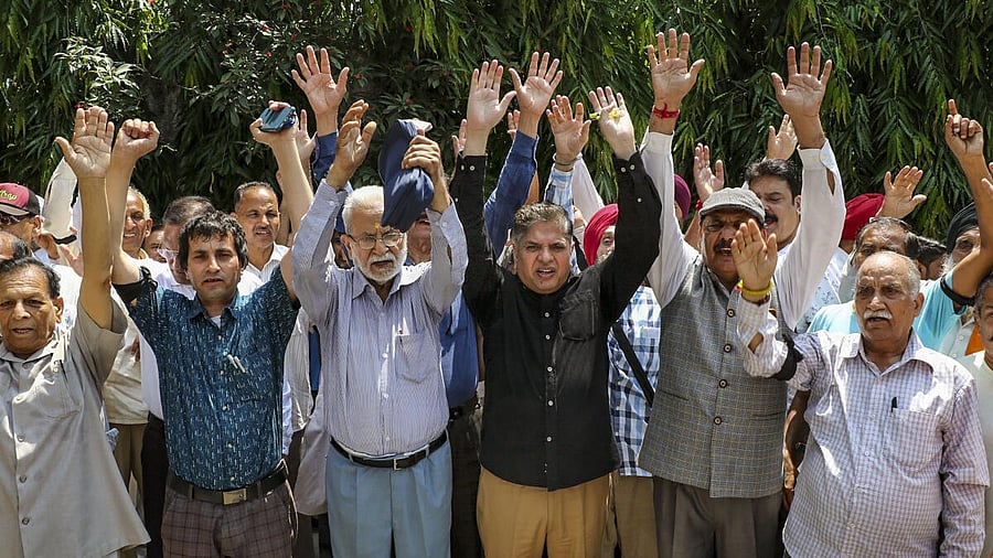 <div class="paragraphs"><p>Members of SOS International, an organisation for PoK Displaced Persons.</p></div>