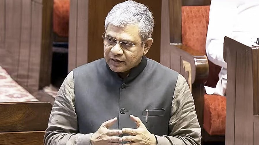 <div class="paragraphs"><p>Union Minister Ashwini Vaishnaw speaks in the Rajya Sabha during the Budget session of Parliament, in New Delhi, Monday, March 10, 2025.</p></div>