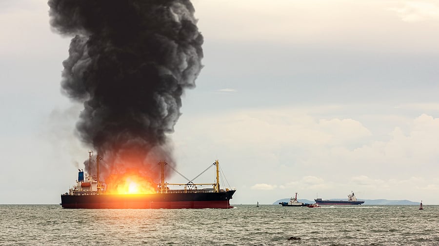 <div class="paragraphs"><p>Authorities mounted an emergency response, and the coastguard agency said a helicopter, fixed-wing aircraft, lifeboats and nearby vessels with fire-fighting capability had all been called to the incident to help. (Representative image)</p></div>