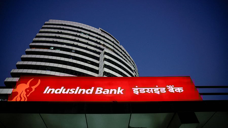 <div class="paragraphs"><p>An illuminated signboard of IndusInd Bank is seen outside one of its branches, in New Delhi, India, September 20, 2024. </p></div>