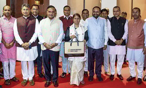 <div class="paragraphs"><p>Assam Chief Minister Himanta Biswa Sarma with Finance Minister Ajanta Neog and others before the presentation of the state Budget in the Legislative Assembly, in Guwahati, Assam on Monday.</p></div>