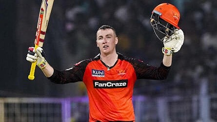 <div class="paragraphs"><p>File photo of Harry Brook celebrating after scoring a century during IPL 2023</p></div>