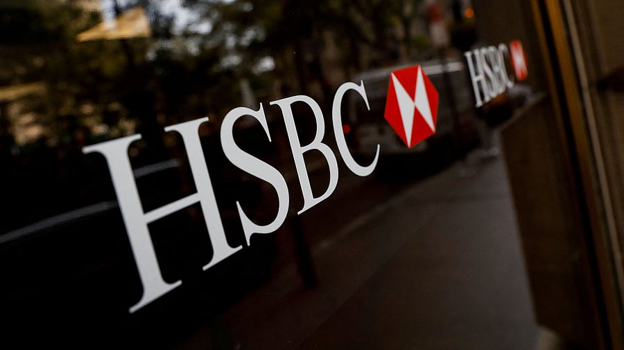 <div class="paragraphs"><p> HSBC logos are seen on a branch bank in the financial district in New York, US</p></div>