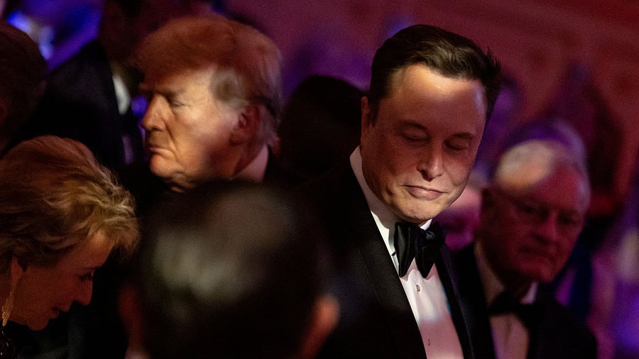 <div class="paragraphs"><p>Donald Trump walks by Elon Musk</p></div>