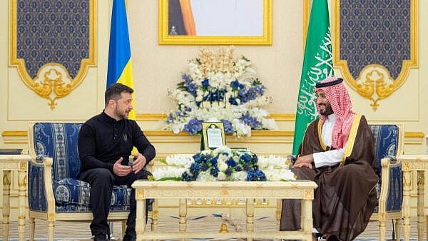 <div class="paragraphs"><p>Ukrainian President Volodymyr Zelenskiy meets Saudi Crown Prince, Mohammed bin Salman, during his visit to Jeddah, Saudi Arabia, March 10, 2025.</p></div>
