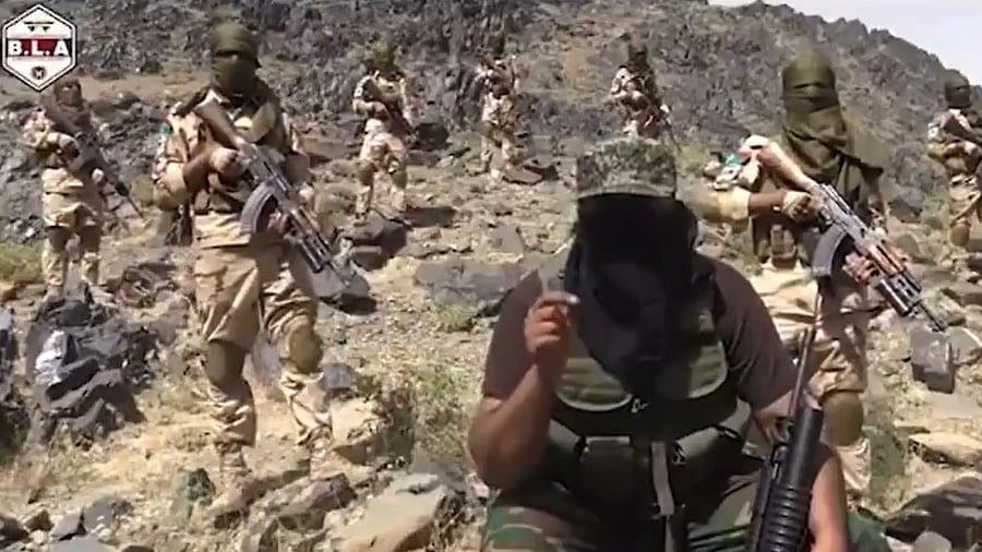 <div class="paragraphs"><p>Screengrab from a video showing members of the Baloch Liberation Army (BLA).</p></div>