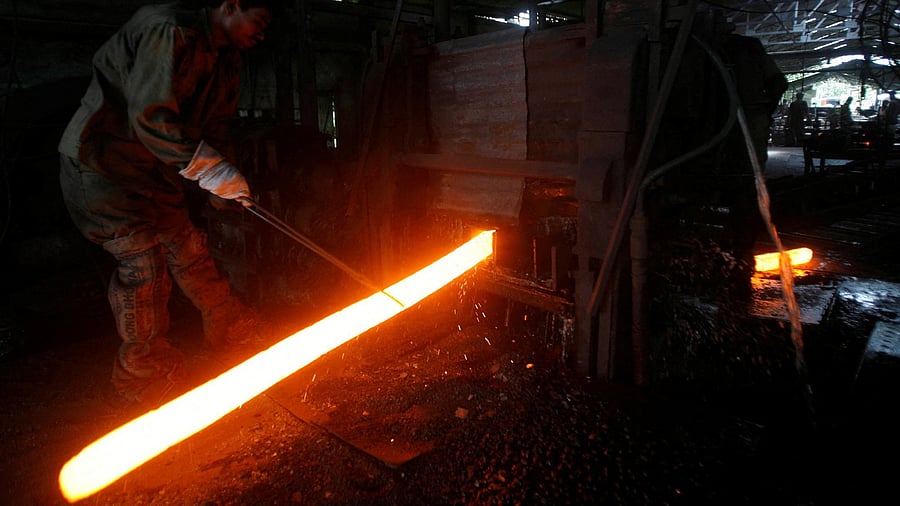 <div class="paragraphs"><p>A labourer works at a&nbsp; steel factory. Representative image.</p></div>