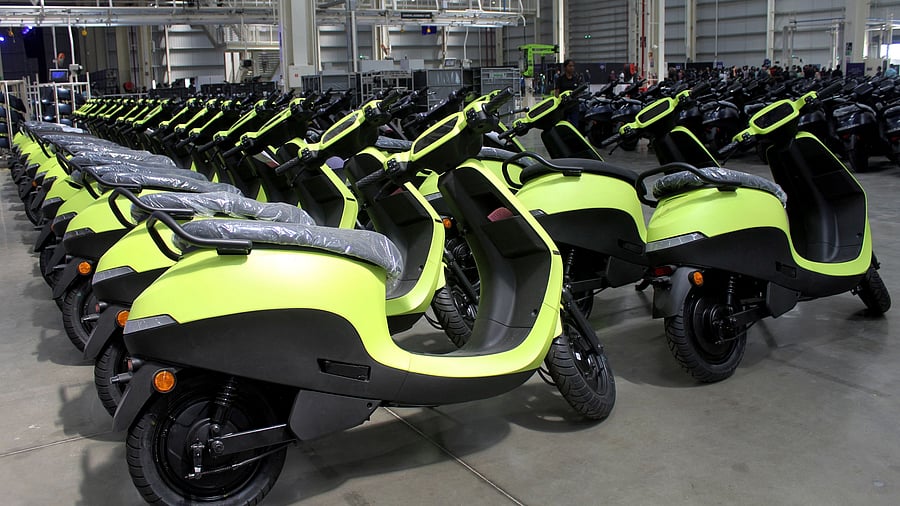 <div class="paragraphs"><p>Ola Electric's S1 e-scooters pictured inside their manufacturing facility.</p></div>
