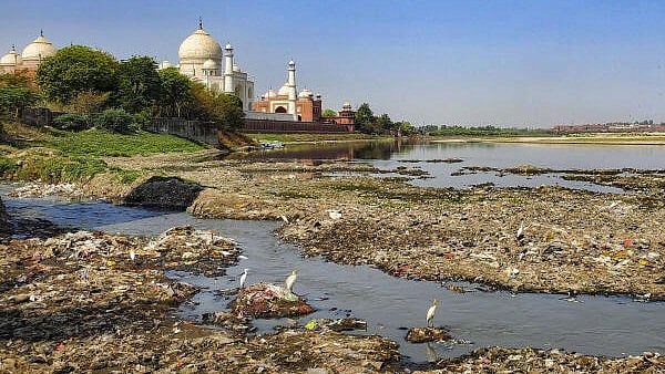 <div class="paragraphs"><p>Polluted Yamuna river, behind the Taj Mahal, in Agra.</p></div>