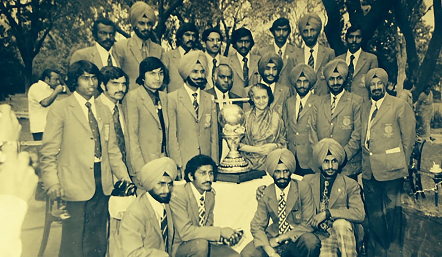 <div class="paragraphs"><p>The victorious Indian team poses with the 1975 World Cup trophy along with then Prime Minister Indira Gandhi. BY </p></div>