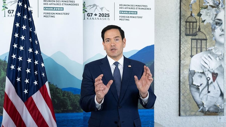 <div class="paragraphs"><p>US Secretary of State Marco Rubio speaks with reporters following the G7 foreign ministers meeting in La Malbaie, Quebec, Canada March 14, 2025.</p></div>