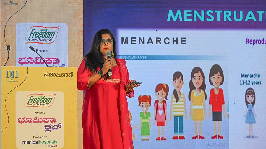 <div class="paragraphs"><p>Dr Sasikumari M, Associate Consultant of Gynaecological Oncology at Manipal Hospital-Old Airport Road, discusses Women’s Health at the 25th edition of Bhumika Club on Saturday. </p></div>