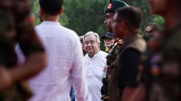 <div class="paragraphs"><p>United Nations Secretary-General Antonio Guterres arrives at the Rohingya refugee camp to attend Ramadan Solidarity Iftar event with thousands of Rohingyas, in Cox's Bazar</p></div>