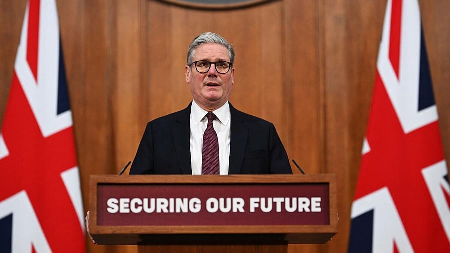 <div class="paragraphs"><p>British Prime Minister Keir Starmer speaks at a press conference following a virtual summit video conference at 10 Downing Street on March 15, 2025 in London, Britain. The call with European and world leaders was held to discuss the future of a peace plan in Ukraine.</p></div>