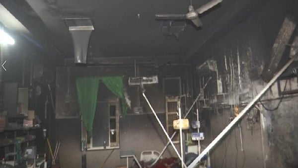 <div class="paragraphs"><p>The blaze erupted at around 1 am in an air-conditioner of the ICU of the gynaecology department of the Kamla Raja Hospital.&nbsp;</p></div>