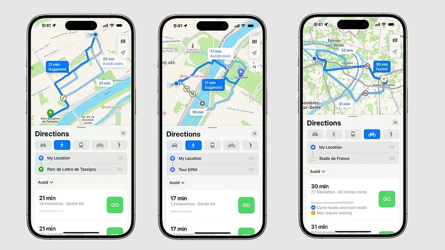<div class="paragraphs"><p>Apple Maps offering transit details for tourists in Paris.</p></div>