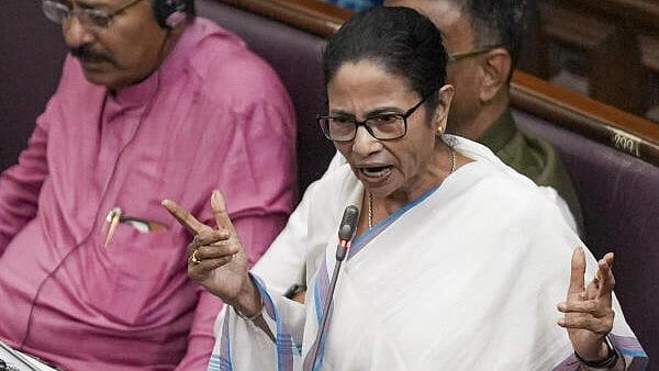 <div class="paragraphs"><p>West Bengal Chief Minister Mamata Banerjee speaks during a discussion on the Governor's address at a session of the state Legislative Assembly, in Kolkata, Tuesday.</p></div>
