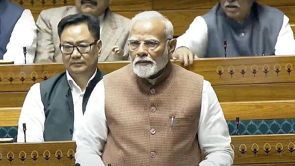 <div class="paragraphs"><p>Prime Minister Narendra Modi speaks in the Lok Sabha during the Budget session of Parliament</p></div>