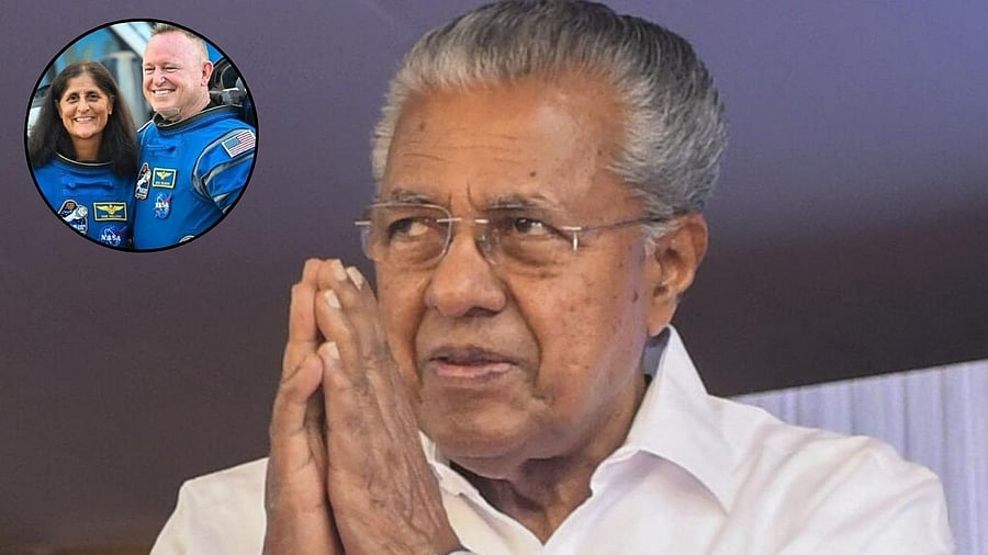 <div class="paragraphs"><p>Kerala Chief Minister Pinarayi Vijayan and NASA astronauts Sunita Williams and Butch Wilmore</p></div>
