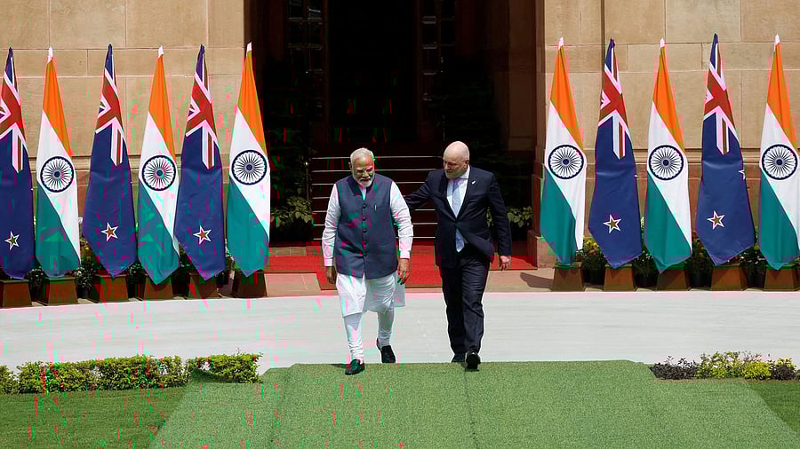 <div class="paragraphs"><p>Prime Minister of New Zealand Christopher Luxon with Narendra Modi </p></div>
