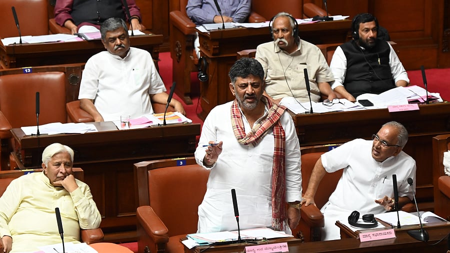 <div class="paragraphs"><p>Deputy Chief Minister D K Shivakumar, also the Bengaluru development minister, speaks in the Legislative Council on Thursday. </p></div>