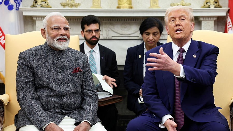 <div class="paragraphs"><p>US President Donald Trump meets with Prime Minister Narendra Modi at the White House in Washington.</p></div>