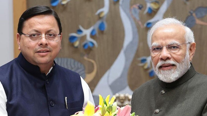 <div class="paragraphs"><p>PM Modi is seen with Uttarakhand CM Pushkar Singh Dhami.&nbsp;</p></div>