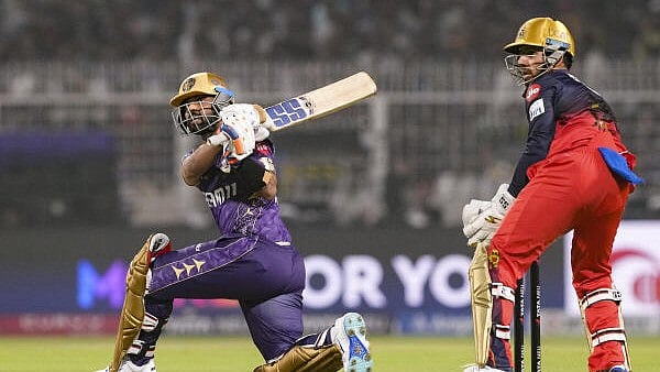 <div class="paragraphs"><p>Kolkata Knight Riders' Ajinkya Rahane plays a shot during the Indian Premier League cricket match between Kolkata Knight Riders and Royal Challengers Bengaluru, at Eden Gardens in Kolkata.</p></div>