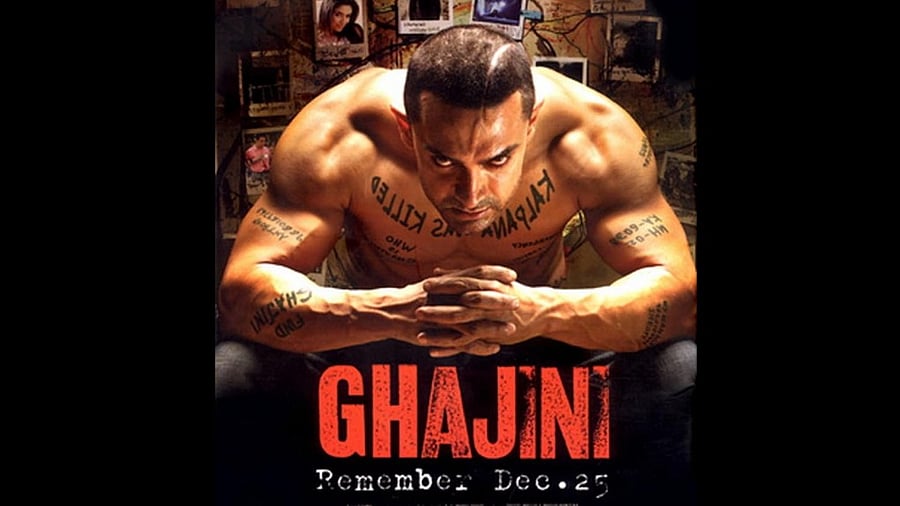 <div class="paragraphs"><p>Image showing the poster of 'Ghajini' (2008) starring Aamir Khan.</p></div>