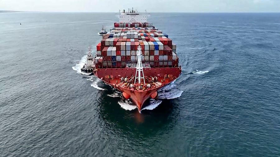 <div class="paragraphs"><p>Chinese cargo vessel 'San Fernando' arrives at the Vizhinjam international sea port, marking the first container ship's arrival at the newly-built port</p></div>