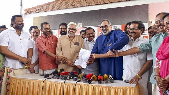 <div class="paragraphs"><p>BJP leader Rajeev Chandrasekhar during filing his nomination papers for the BJP Kerala President, in Thiruvananthapuram, Sunday</p></div>