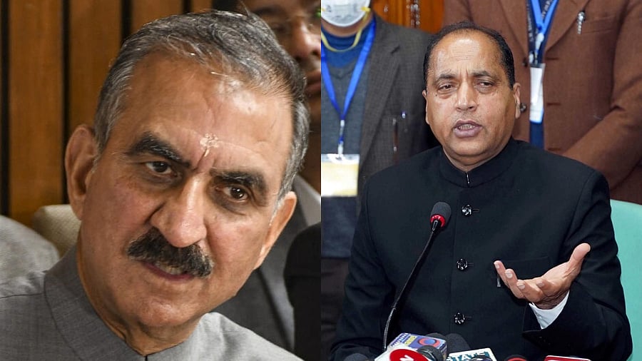 <div class="paragraphs"><p>From left:&nbsp;Sukhvinder Singh Sukhu,&nbsp;Jai Ram Thakur</p></div>