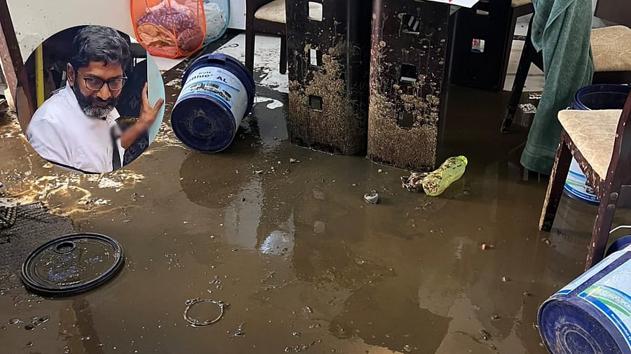 <div class="paragraphs"><p>'Sewage' dumped inside DMK critic's home, along with an inset image of 'Savukku' Shankar</p></div>