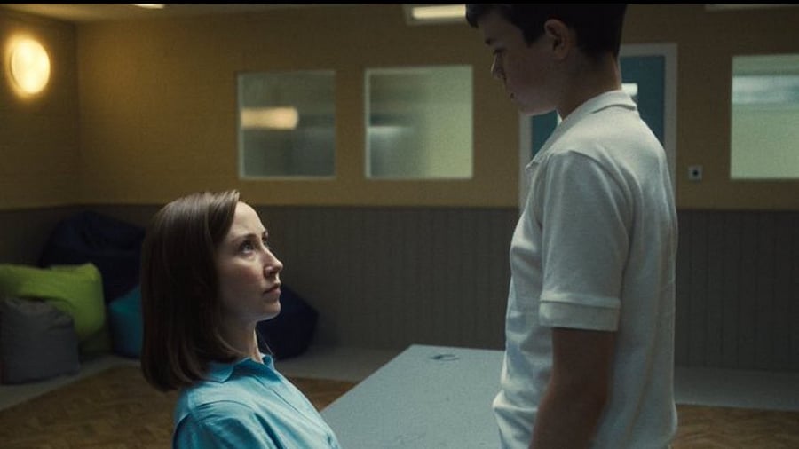<div class="paragraphs"><p>A scene from 'Adolescence' where the accused minor confronts a psychologist assigned to his case</p></div>