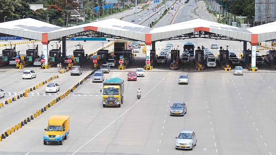 <div class="paragraphs"><p>A file photo of the toll booth near the airport in Bengaluru. </p></div>