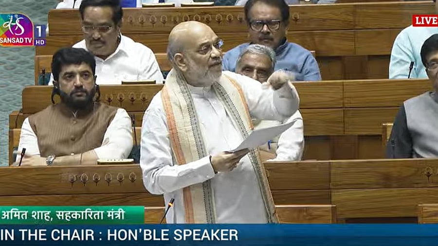 <div class="paragraphs"><p>Amit Shah speaks in Lok Sabha, March 26, 2025.</p></div>