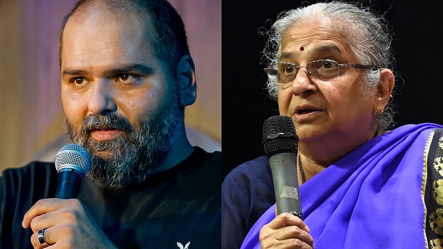 <div class="paragraphs"><p>Comedian Kunal Kamra and author Sudha Murty (R).</p></div>