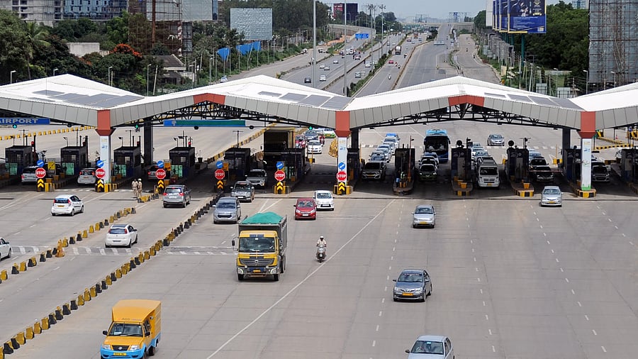 File photo of the toll booth near the airport in Bengaluru.