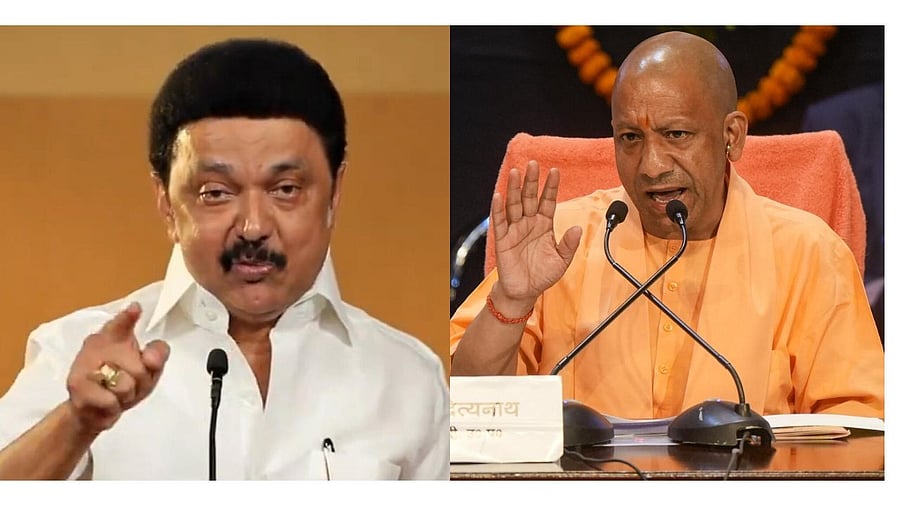 <div class="paragraphs"><p>Tamil Nadu Chief Minister M K Stalin and Uttar Pradesh CM Yogi Adityanath</p></div>